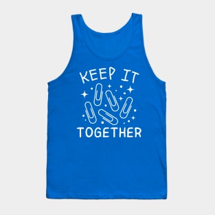 Keep It Together: Funny Paper Clips Design Tank Top